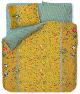Pip Studio sengetøj - Petites Fleurs yellow - Blomstret sengetøj - Vendbar dynebetræk i 100% bomuld